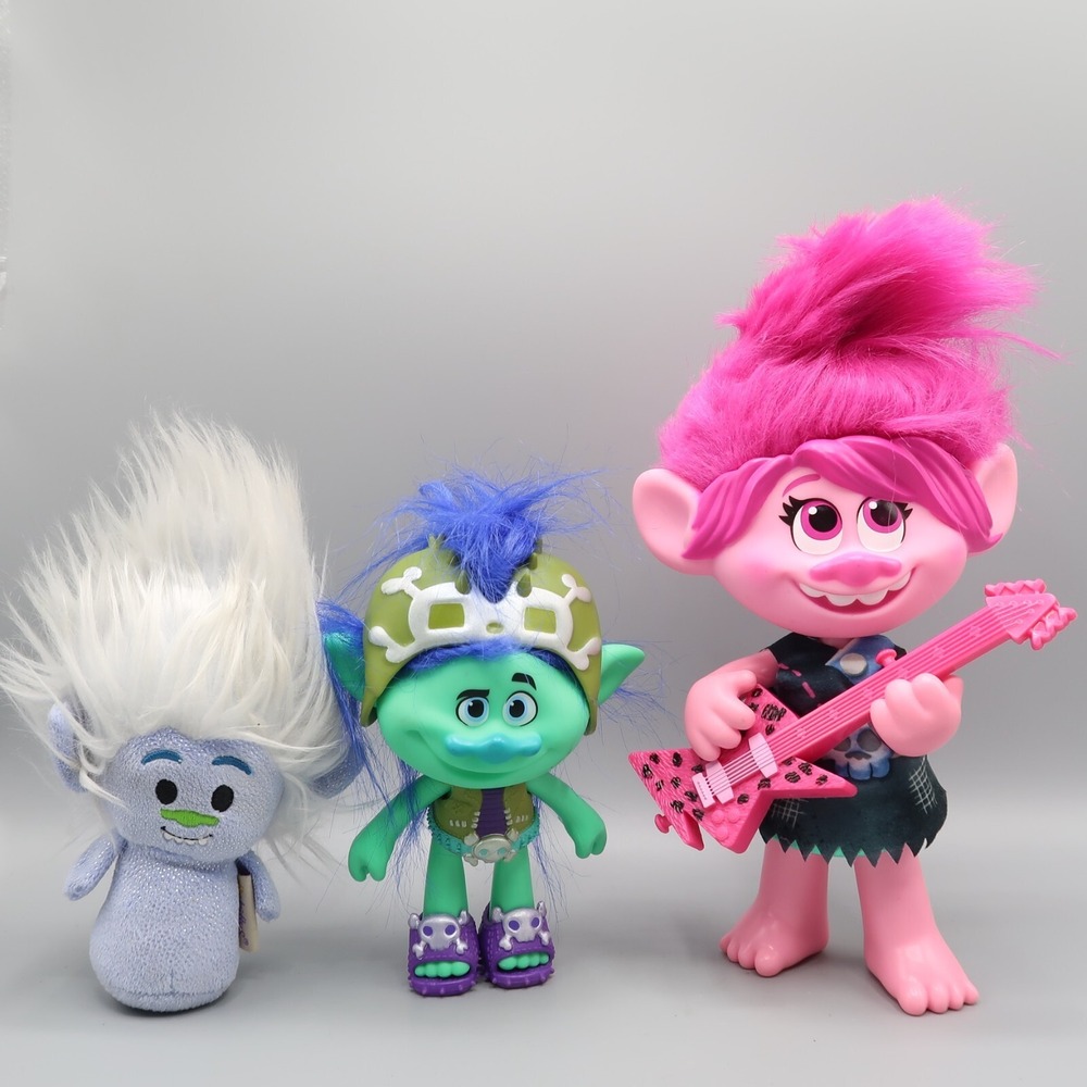 Hasbro Dreamworks Trolls Poppy & Smidge‎ Doll 6-8" lot of 3